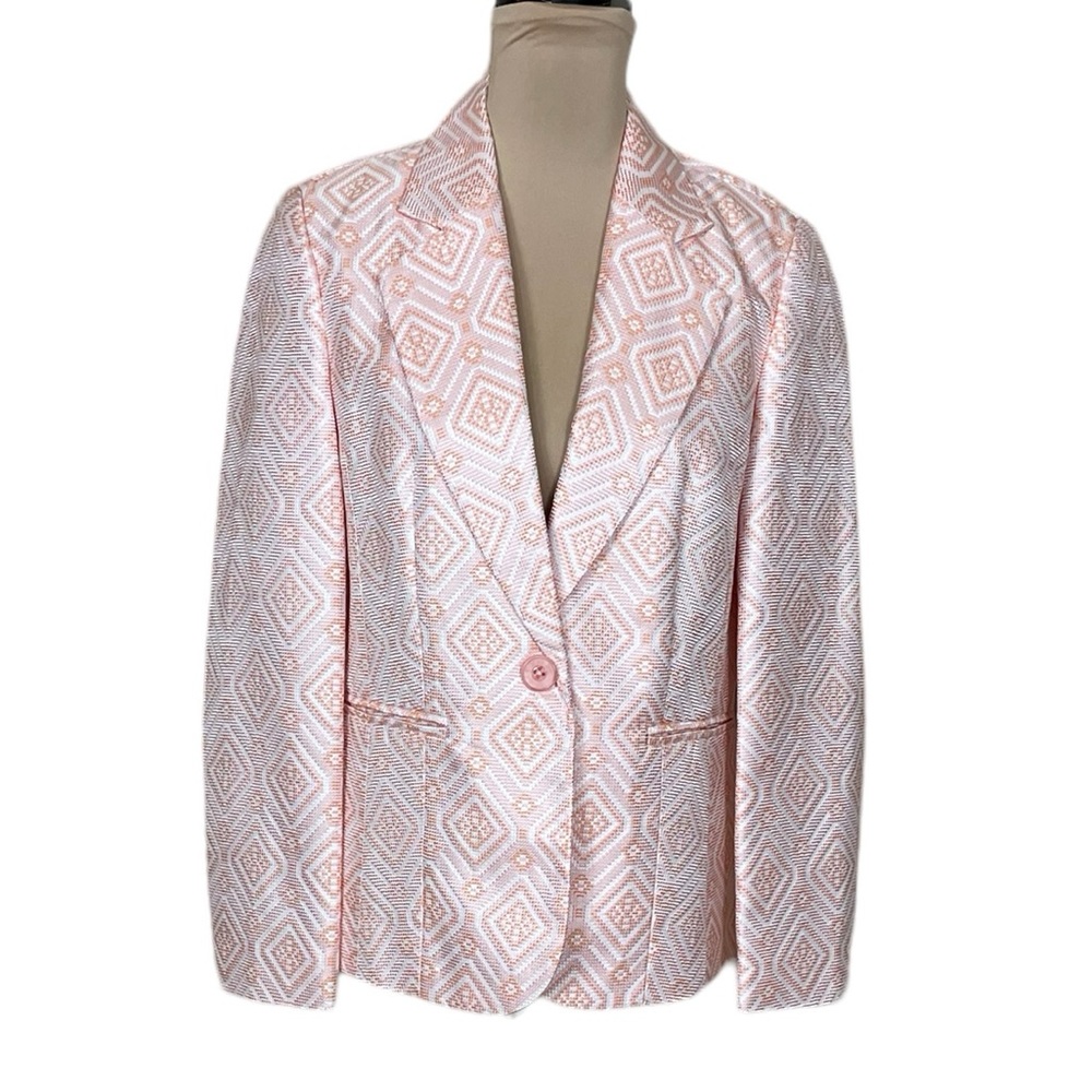 EUC Appleseed’s Vintage Pastel Jacquard Tweed Blazer